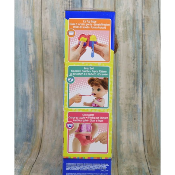 Baby Alive Sunshine Snacks Doll Eats & Poops Waterplay Brown Hair Pink Clothes - Picture 5 of 6